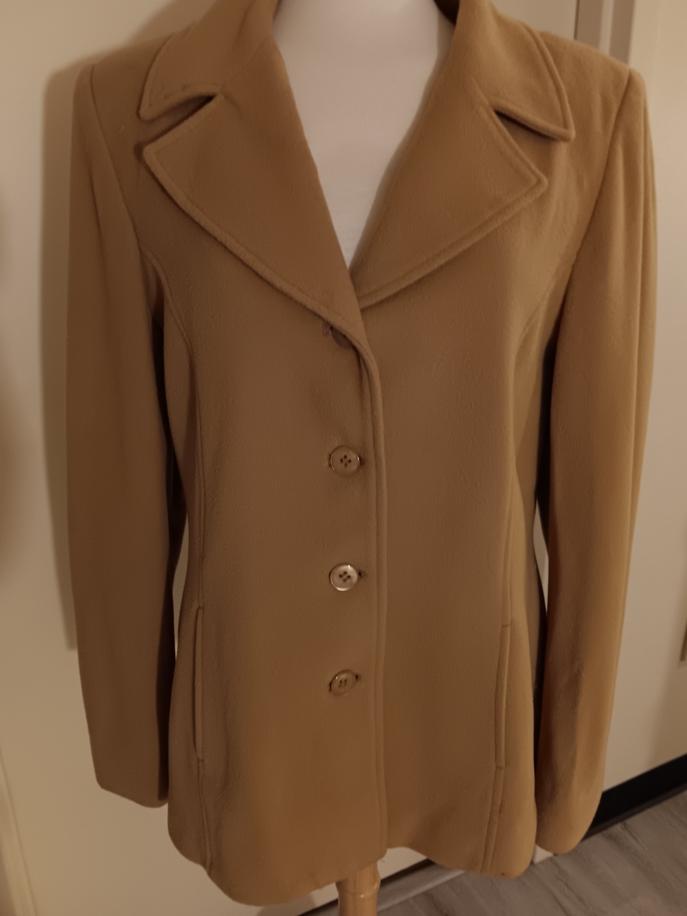 Tribal Women's Camel Cashmere Wool Blend Single-Breasted Blazer Jacket